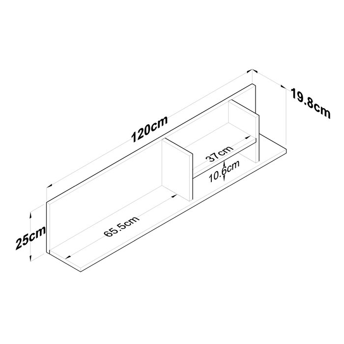 Hanah Home AE103 - 2641 Estantería de Pared Blanco y Nogal Hanah Home AE103 - 2641 Estantería de Pared Blanco y Nogal